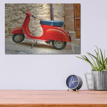 Luxe Metal Art 'Vespa Rossa' by IMB, Metal Wall Art,16x12