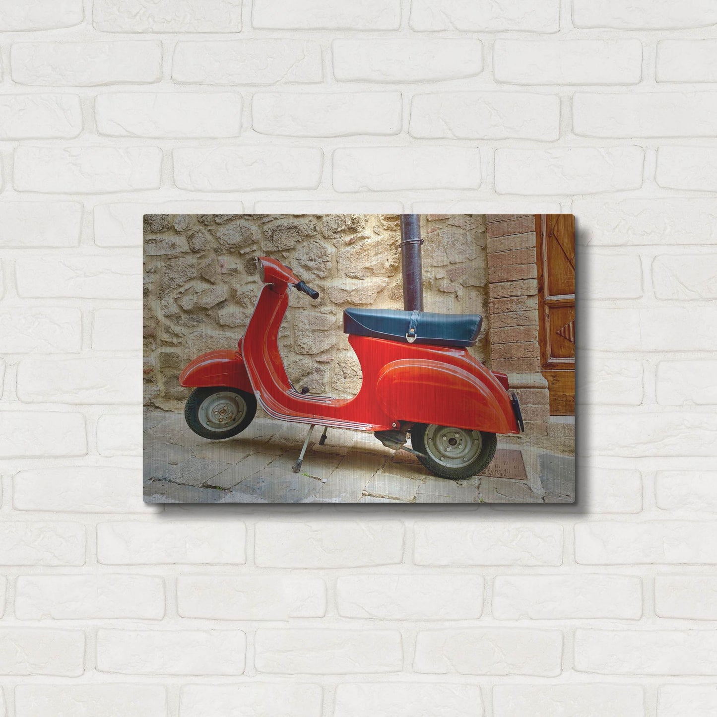 Luxe Metal Art 'Vespa Rossa' by IMB, Metal Wall Art,24x16