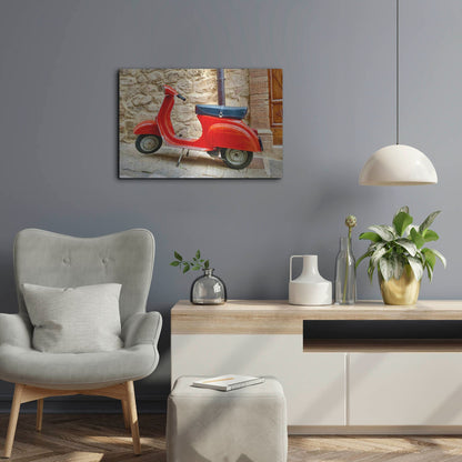 Luxe Metal Art 'Vespa Rossa' by IMB, Metal Wall Art,24x16