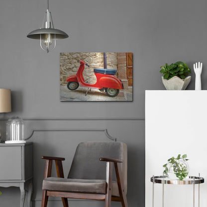 Luxe Metal Art 'Vespa Rossa' by IMB, Metal Wall Art,24x16