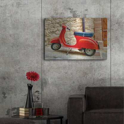 Luxe Metal Art 'Vespa Rossa' by IMB, Metal Wall Art,36x24