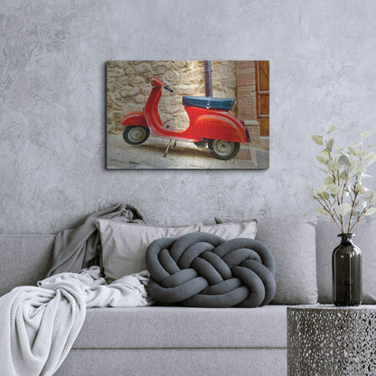 Luxe Metal Art 'Vespa Rossa' by IMB, Metal Wall Art,36x24