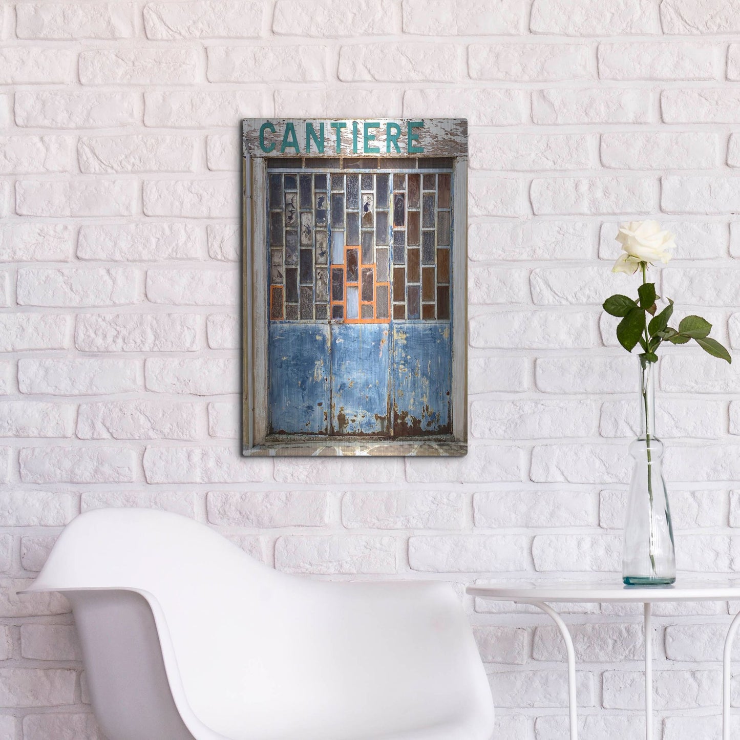 Luxe Metal Art 'Burano Store' by IMB, Metal Wall Art,16x24