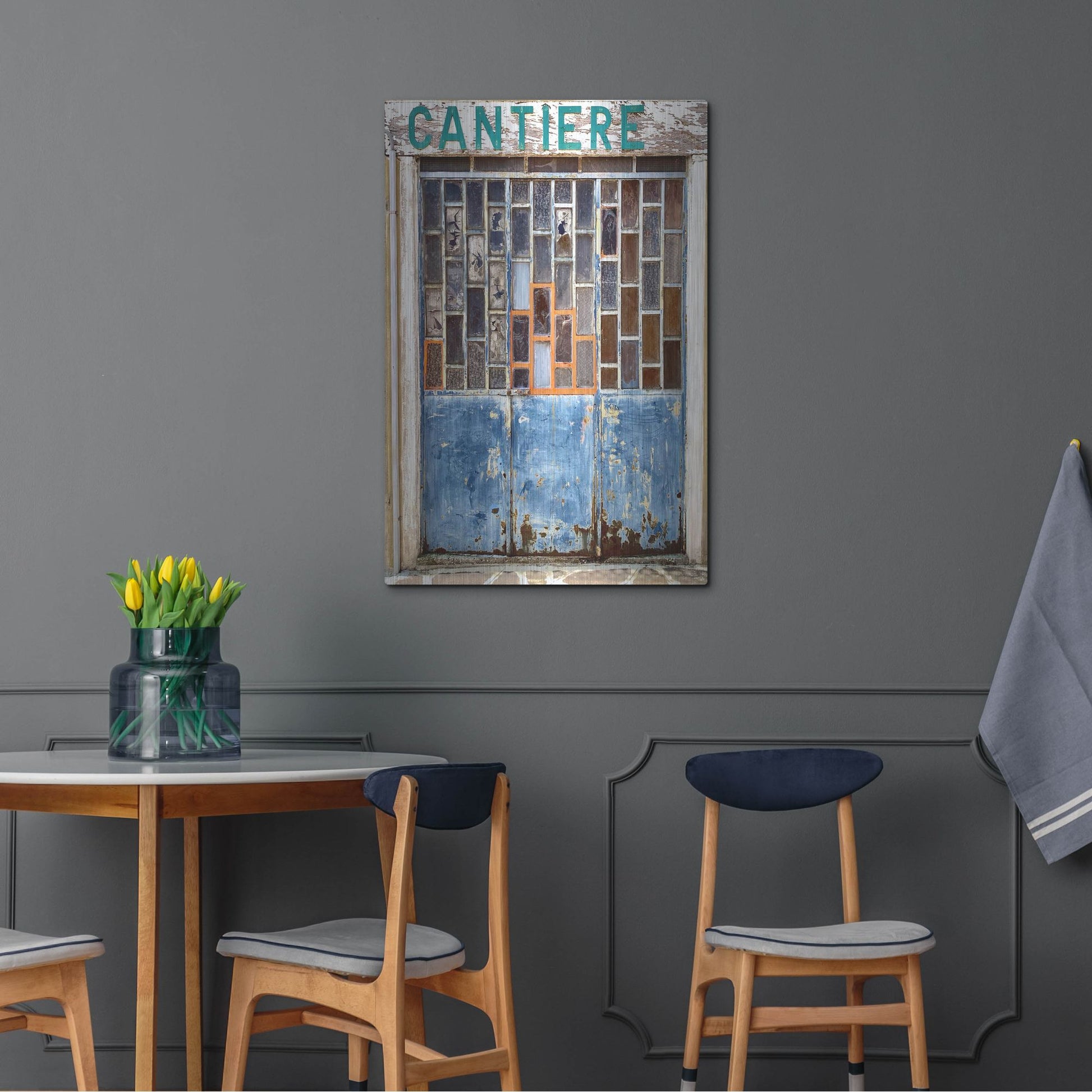 Luxe Metal Art 'Burano Store' by IMB, Metal Wall Art,24x36