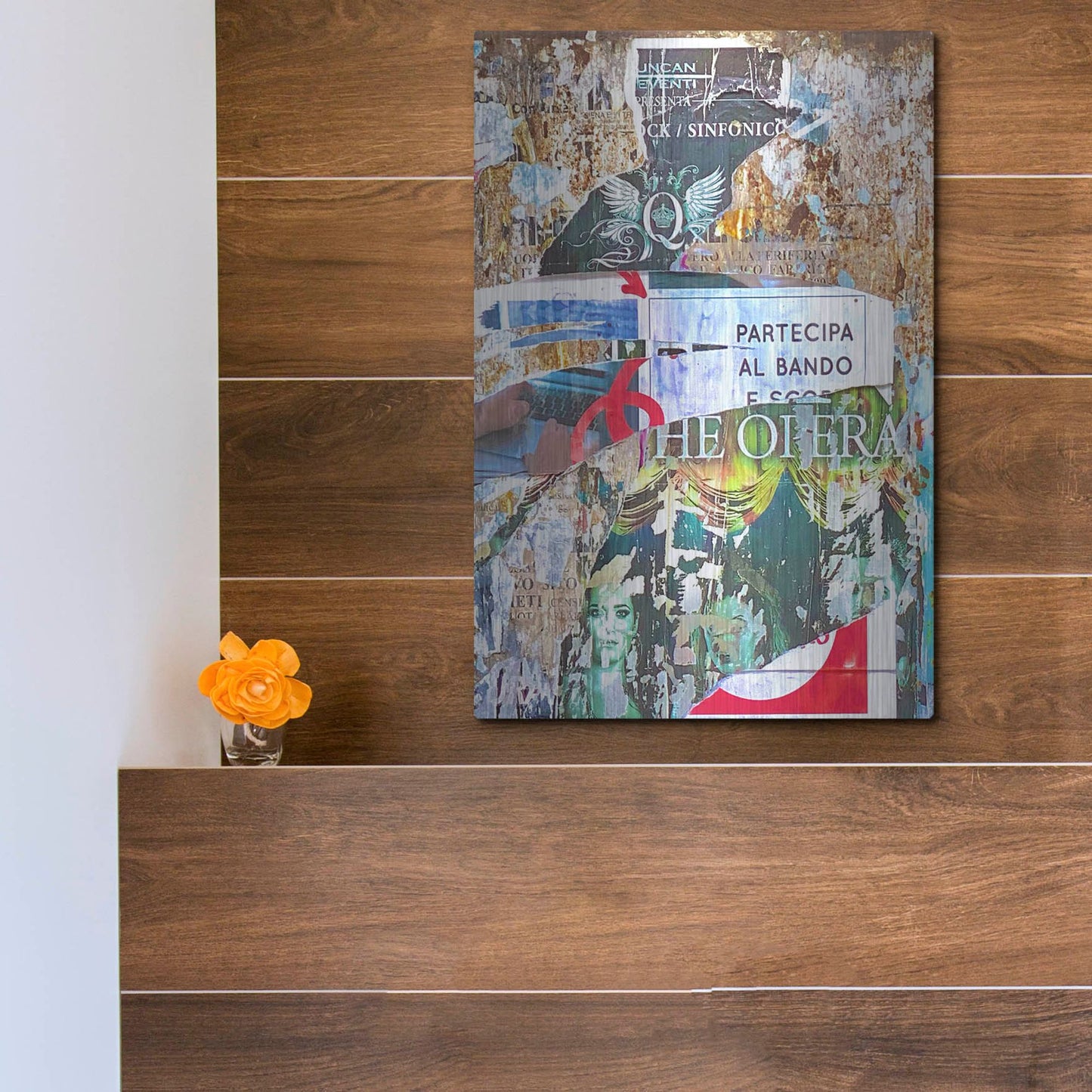 Luxe Metal Art 'Bus Poster Remnant Siena 26' by IMB, Metal Wall Art,12x16