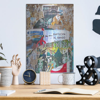 Luxe Metal Art 'Bus Poster Remnant Siena 26' by IMB, Metal Wall Art,12x16