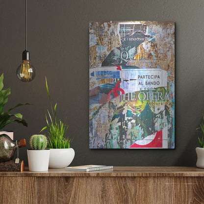 Luxe Metal Art 'Bus Poster Remnant Siena 26' by IMB, Metal Wall Art,12x16