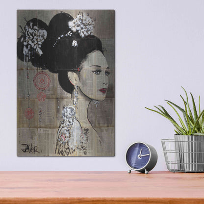 Luxe Metal Art 'Yu' by Loui Jover, Metal Wall Art,12x16