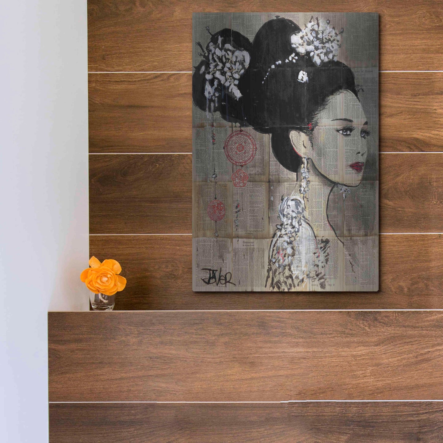 Luxe Metal Art 'Yu' by Loui Jover, Metal Wall Art,12x16