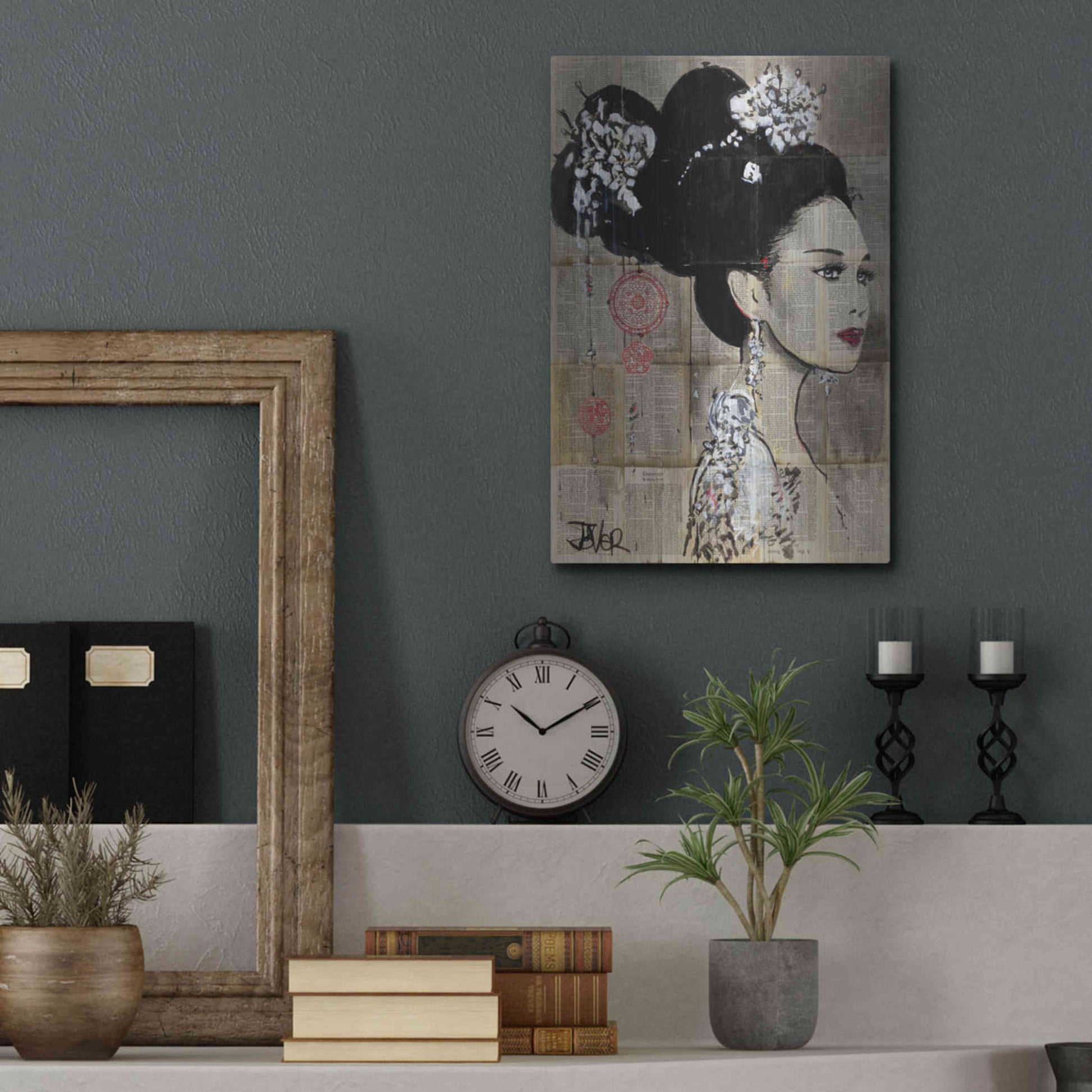 Luxe Metal Art 'Yu' by Loui Jover, Metal Wall Art,12x16