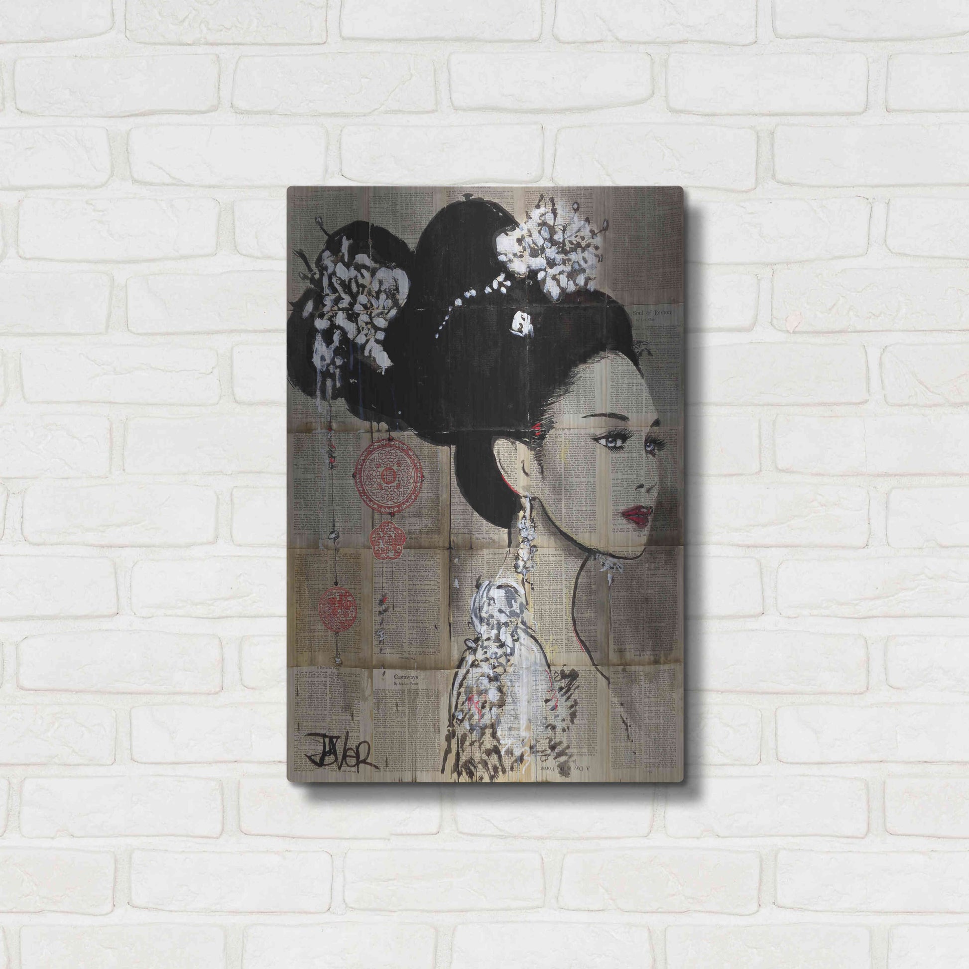 Luxe Metal Art 'Yu' by Loui Jover, Metal Wall Art,16x24