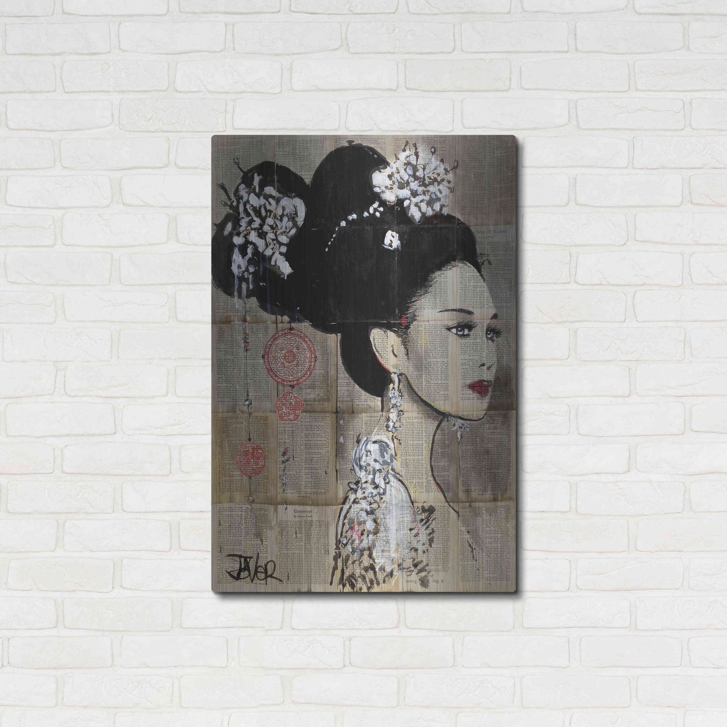 Luxe Metal Art 'Yu' by Loui Jover, Metal Wall Art,24x36