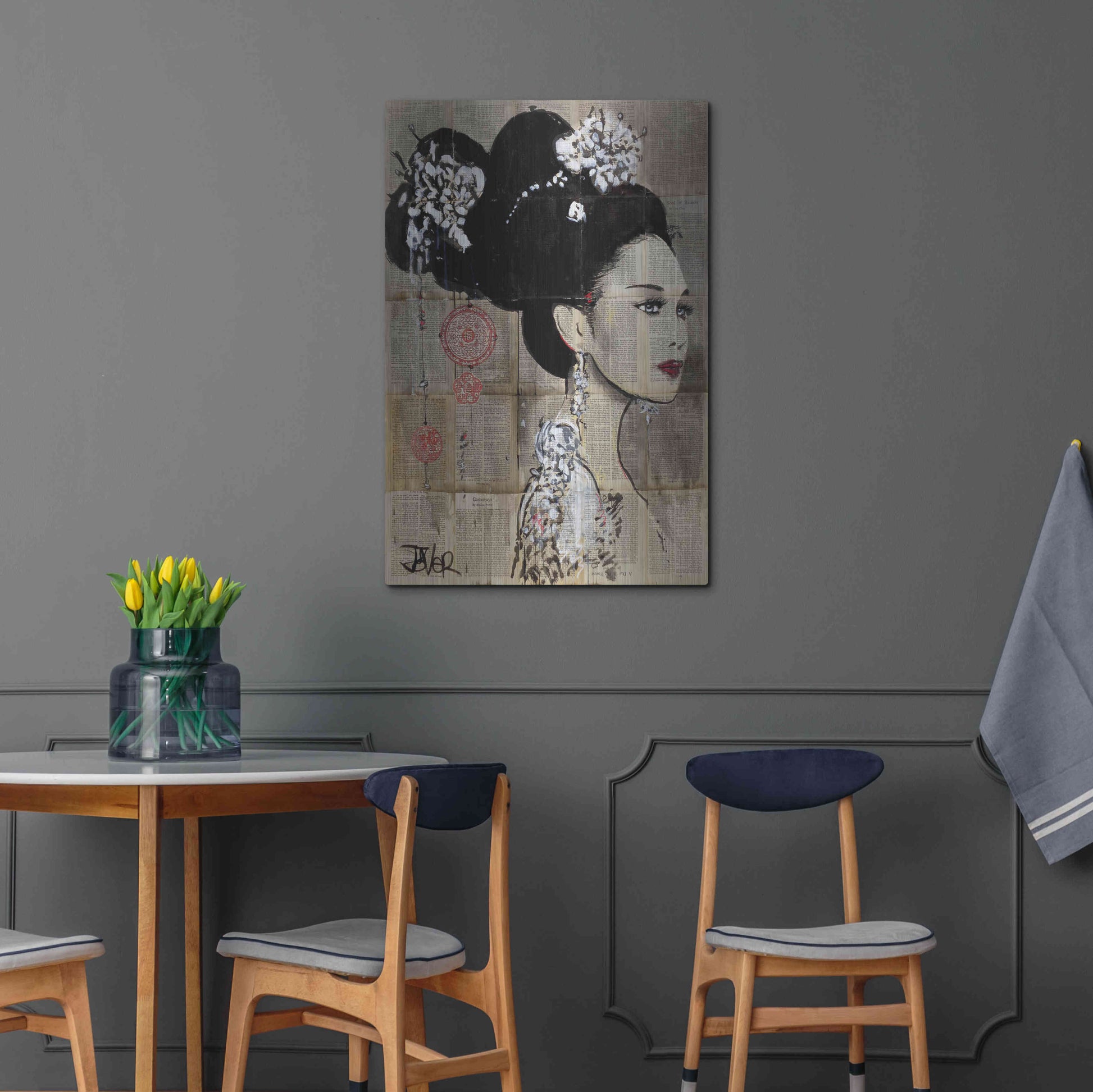 Luxe Metal Art 'Yu' by Loui Jover, Metal Wall Art,24x36