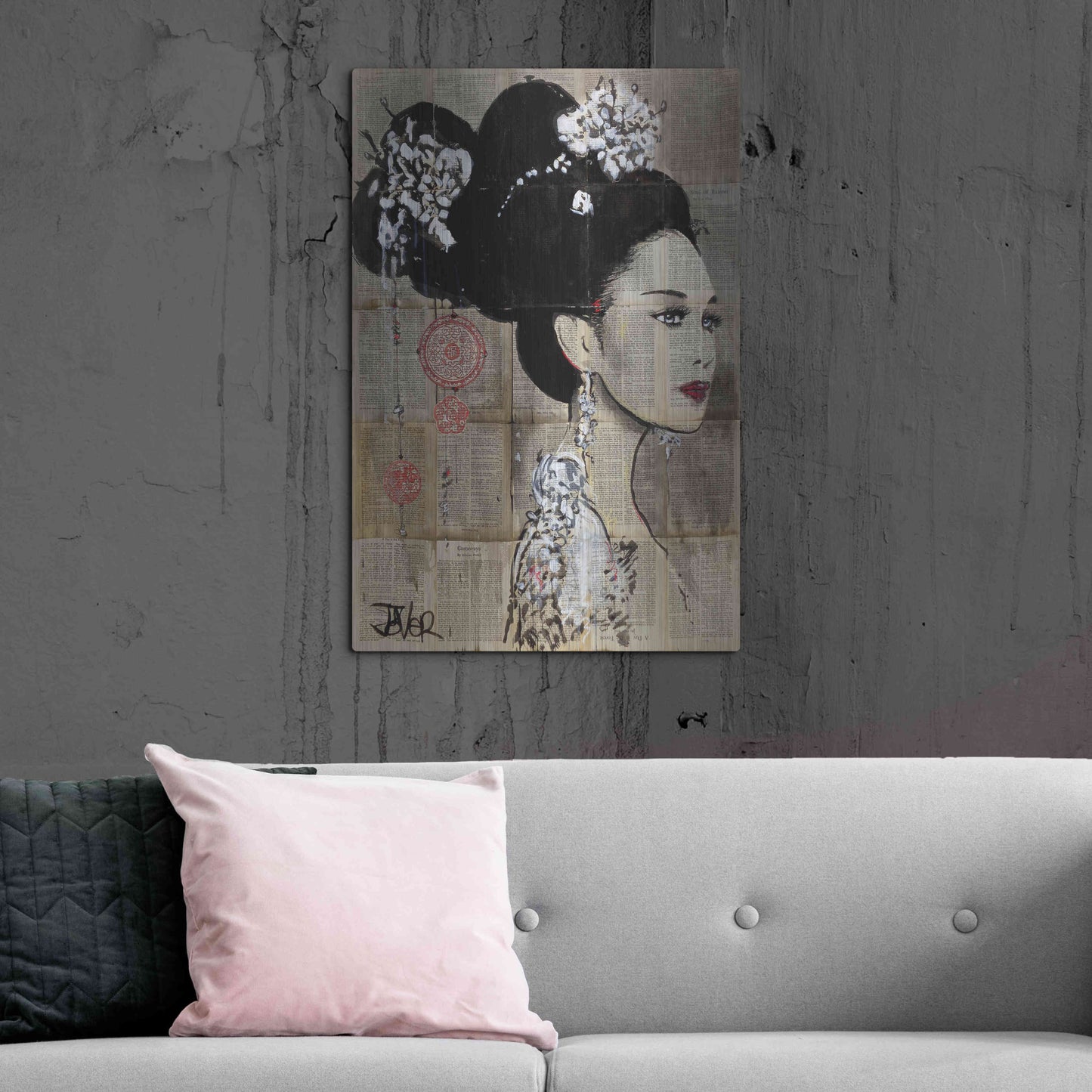 Luxe Metal Art 'Yu' by Loui Jover, Metal Wall Art,24x36