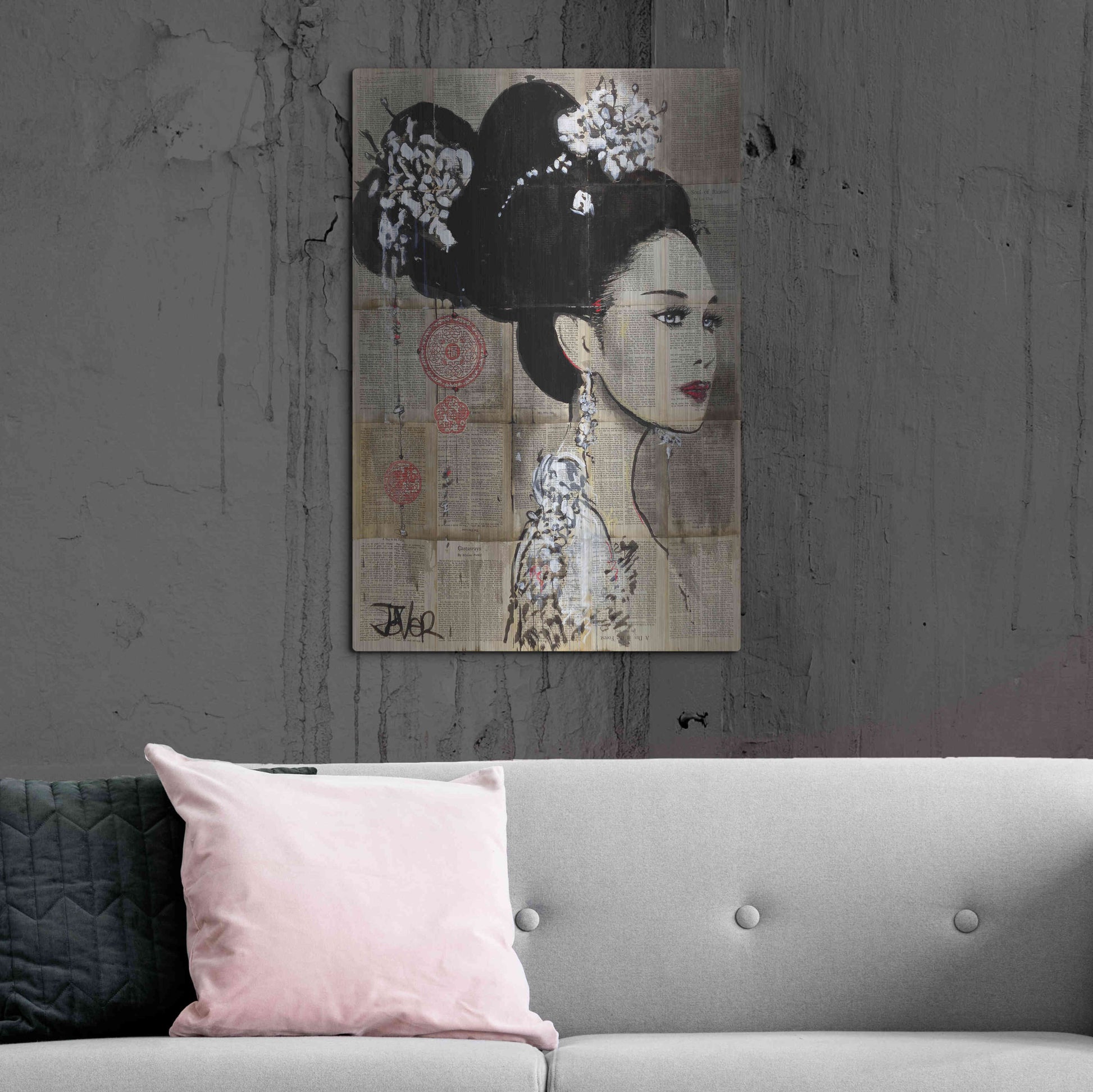 Luxe Metal Art 'Yu' by Loui Jover, Metal Wall Art,24x36