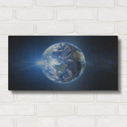 Luxe Metal Art 'Earth Sunrise' by Luxe Portfolio, Metal Wall Art,24x12