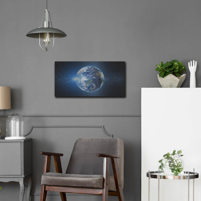 Luxe Metal Art 'Earth Sunrise' by Luxe Portfolio, Metal Wall Art,24x12