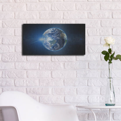 Luxe Metal Art 'Earth Sunrise' by Luxe Portfolio, Metal Wall Art,24x12