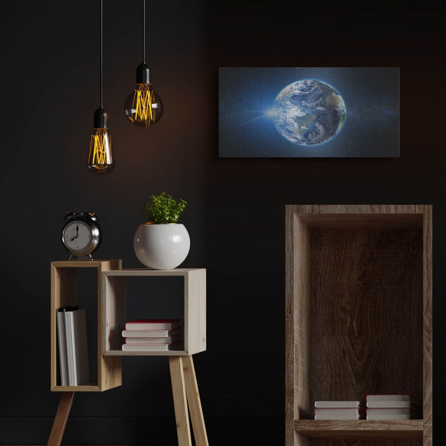 Luxe Metal Art 'Earth Sunrise' by Luxe Portfolio, Metal Wall Art,24x12