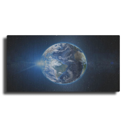 Luxe Metal Art 'Earth Sunrise' by Luxe Portfolio, Metal Wall Art,24x12