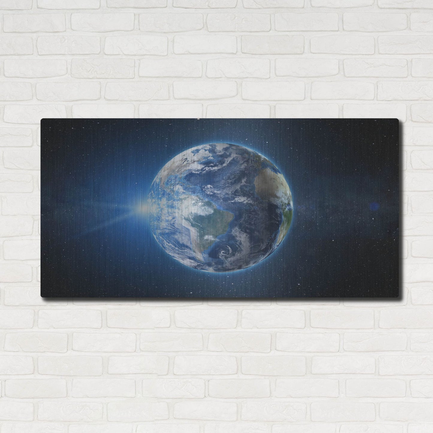 Luxe Metal Art 'Earth Sunrise' by Luxe Portfolio, Metal Wall Art,48x24