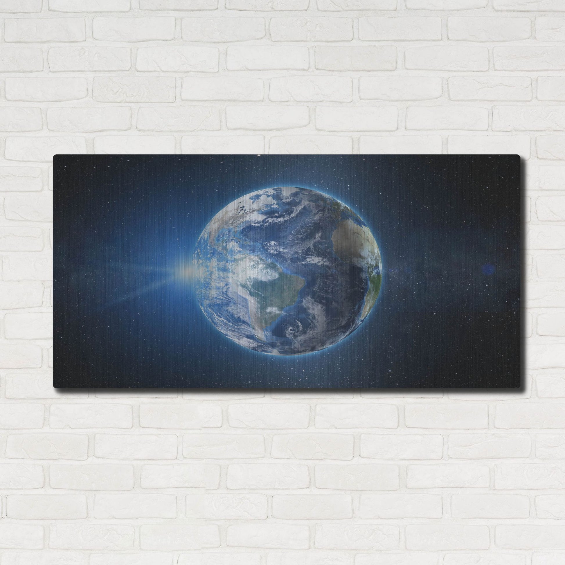 Luxe Metal Art 'Earth Sunrise' by Luxe Portfolio, Metal Wall Art,48x24