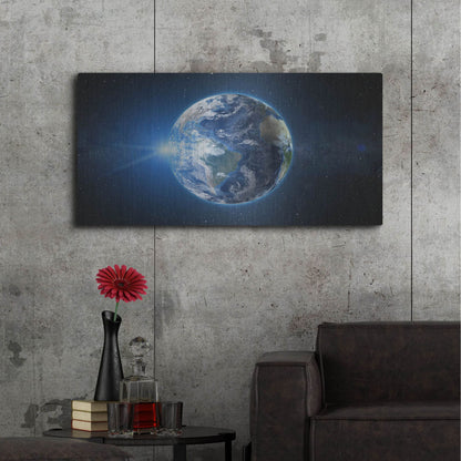 Luxe Metal Art 'Earth Sunrise' by Luxe Portfolio, Metal Wall Art,48x24
