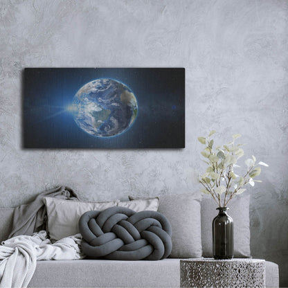 Luxe Metal Art 'Earth Sunrise' by Luxe Portfolio, Metal Wall Art,48x24