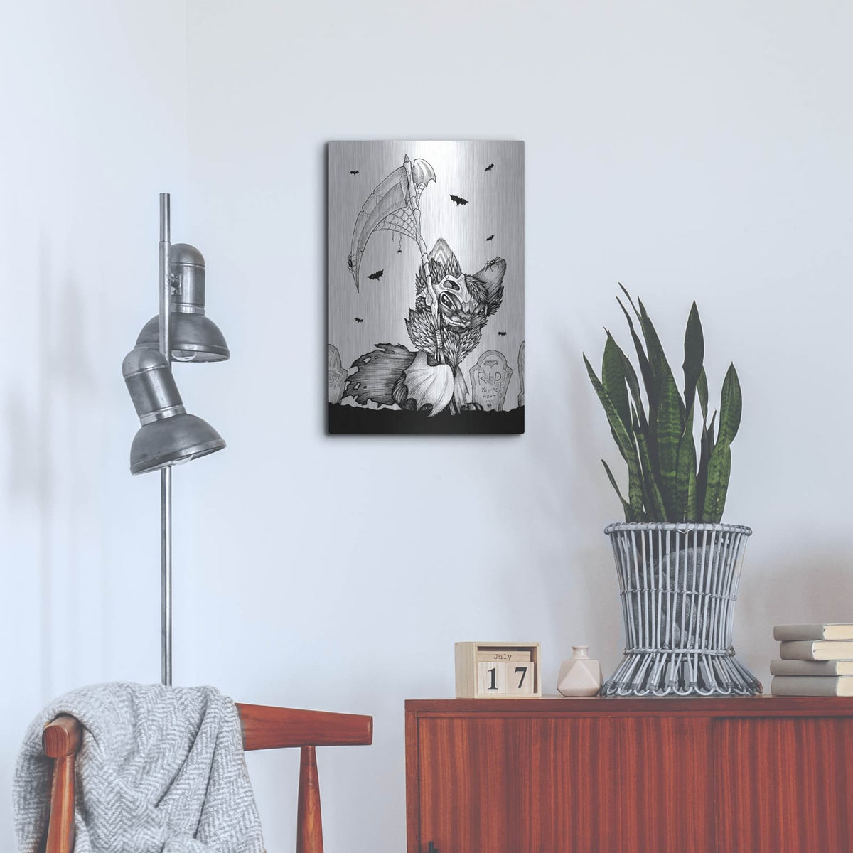 'R.I.P' by Avery Multer – Metal Wall Art, 16x24 room view