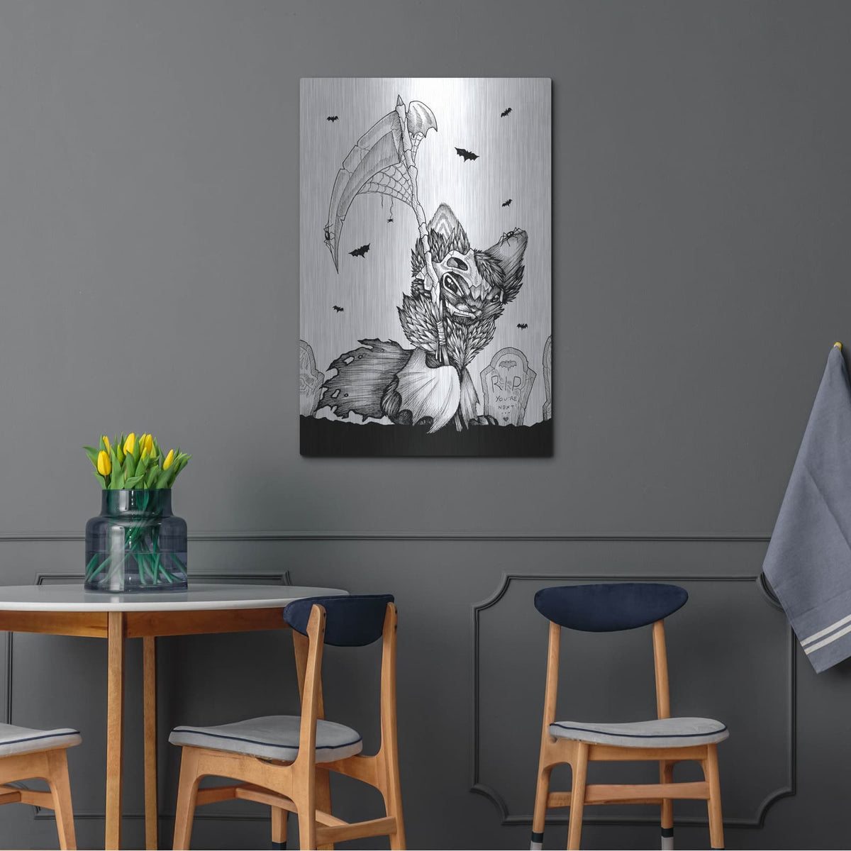 'R.I.P' by Avery Multer – Metal Wall Art, 24x36 room view