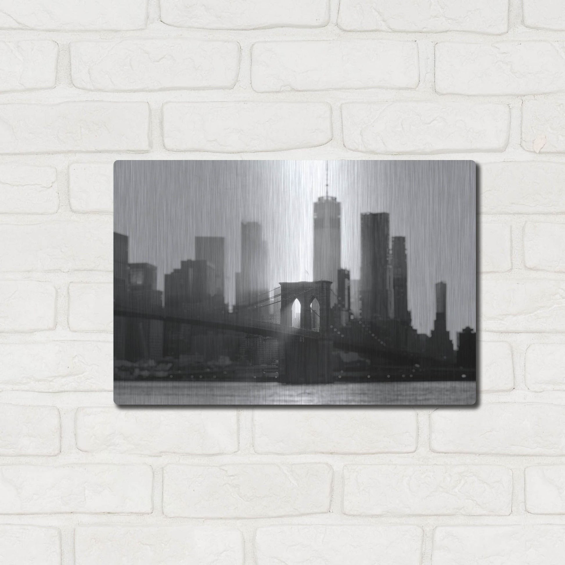 Luxe Metal Art 'New York 1' by Carina Okula, Metal Wall Art,16x12