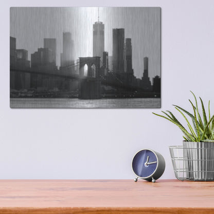 Luxe Metal Art 'New York 1' by Carina Okula, Metal Wall Art,16x12