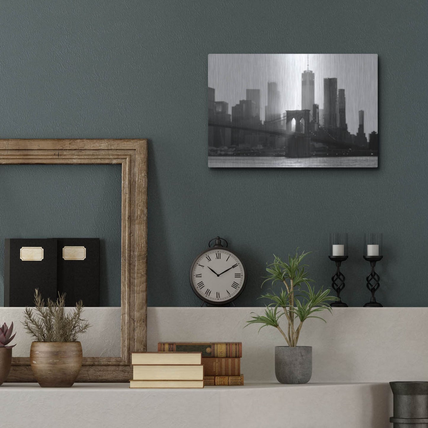 Luxe Metal Art 'New York 1' by Carina Okula, Metal Wall Art,16x12