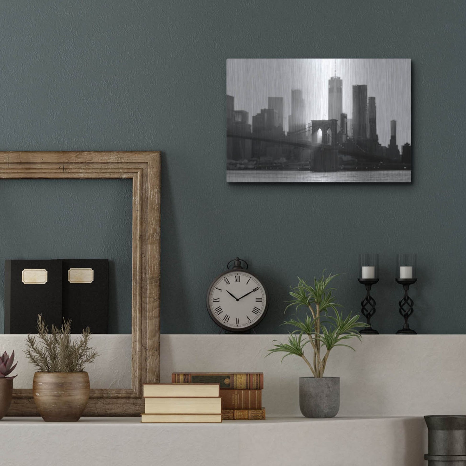 Luxe Metal Art 'New York 1' by Carina Okula, Metal Wall Art,16x12