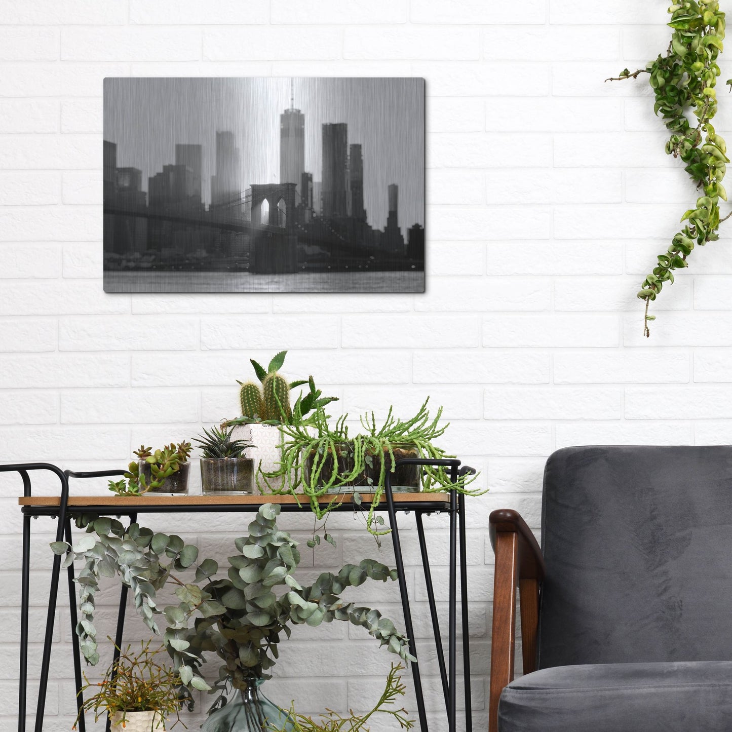 Luxe Metal Art 'New York 1' by Carina Okula, Metal Wall Art,16x12