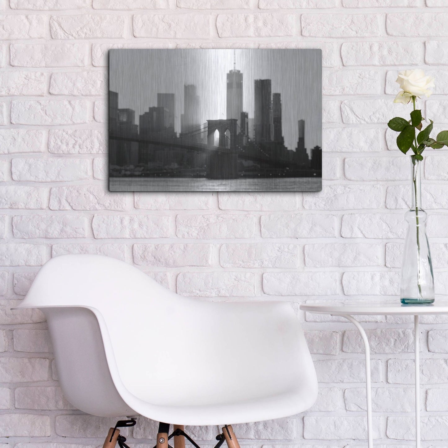 Luxe Metal Art 'New York 1' by Carina Okula, Metal Wall Art,24x16