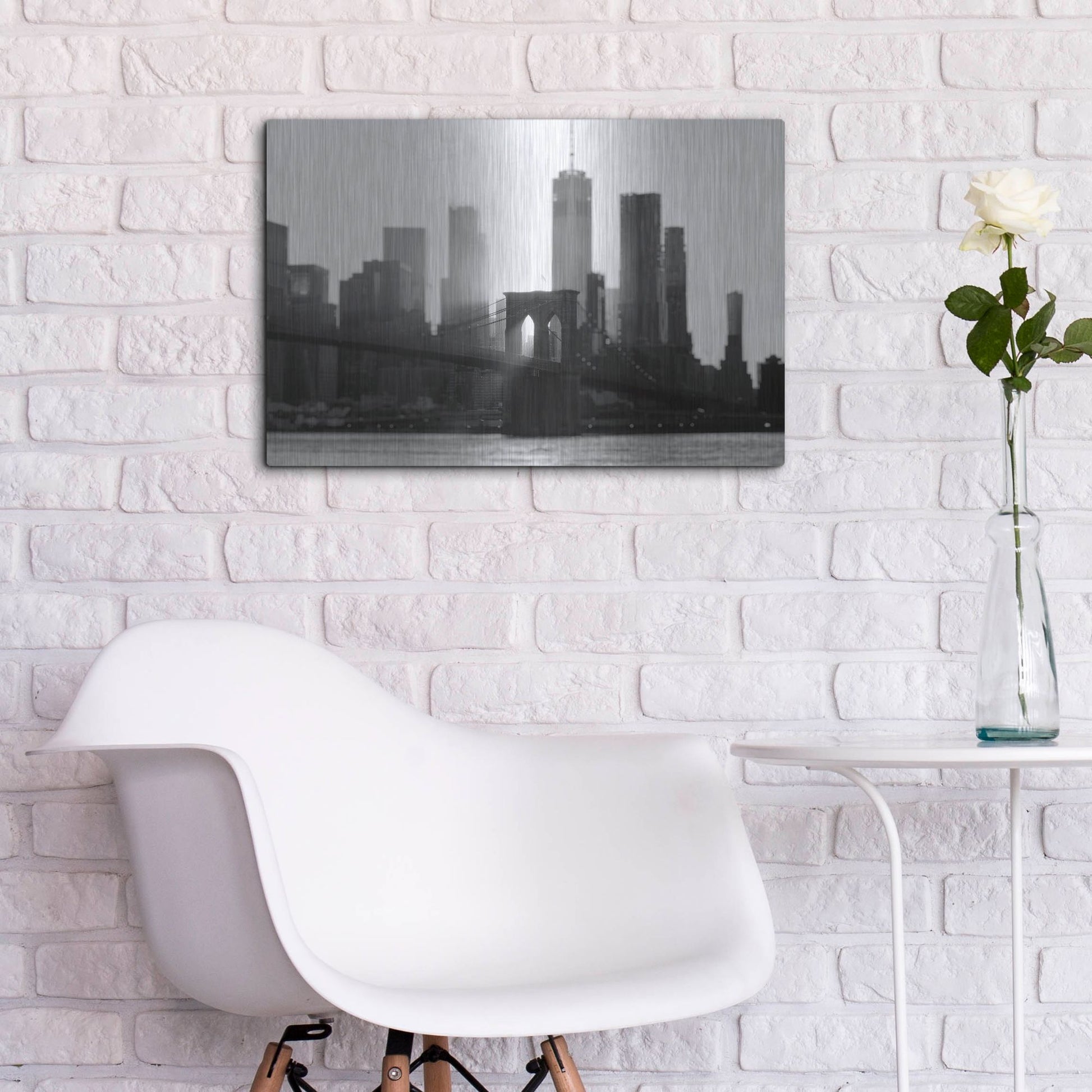 Luxe Metal Art 'New York 1' by Carina Okula, Metal Wall Art,24x16