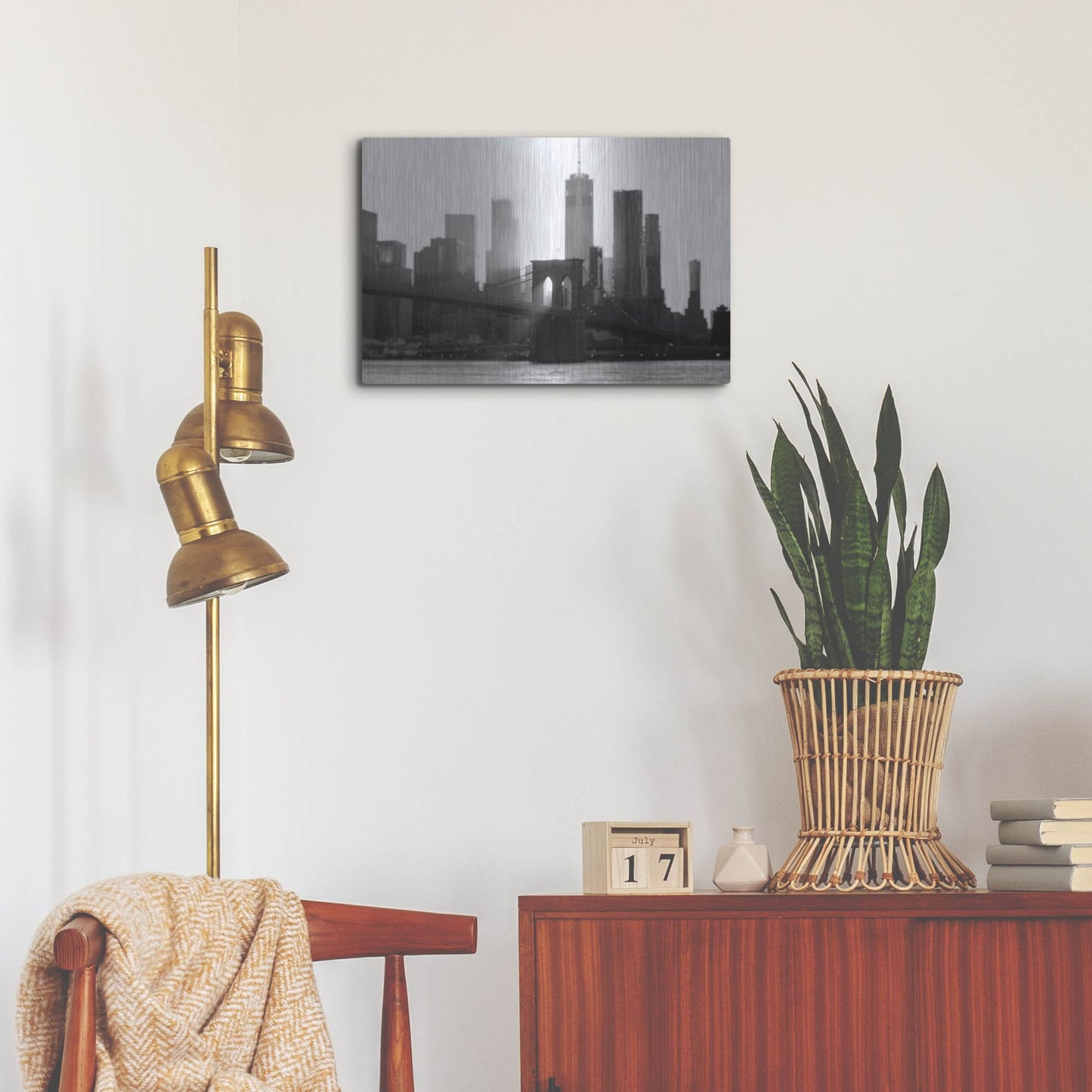 Luxe Metal Art 'New York 1' by Carina Okula, Metal Wall Art,24x16