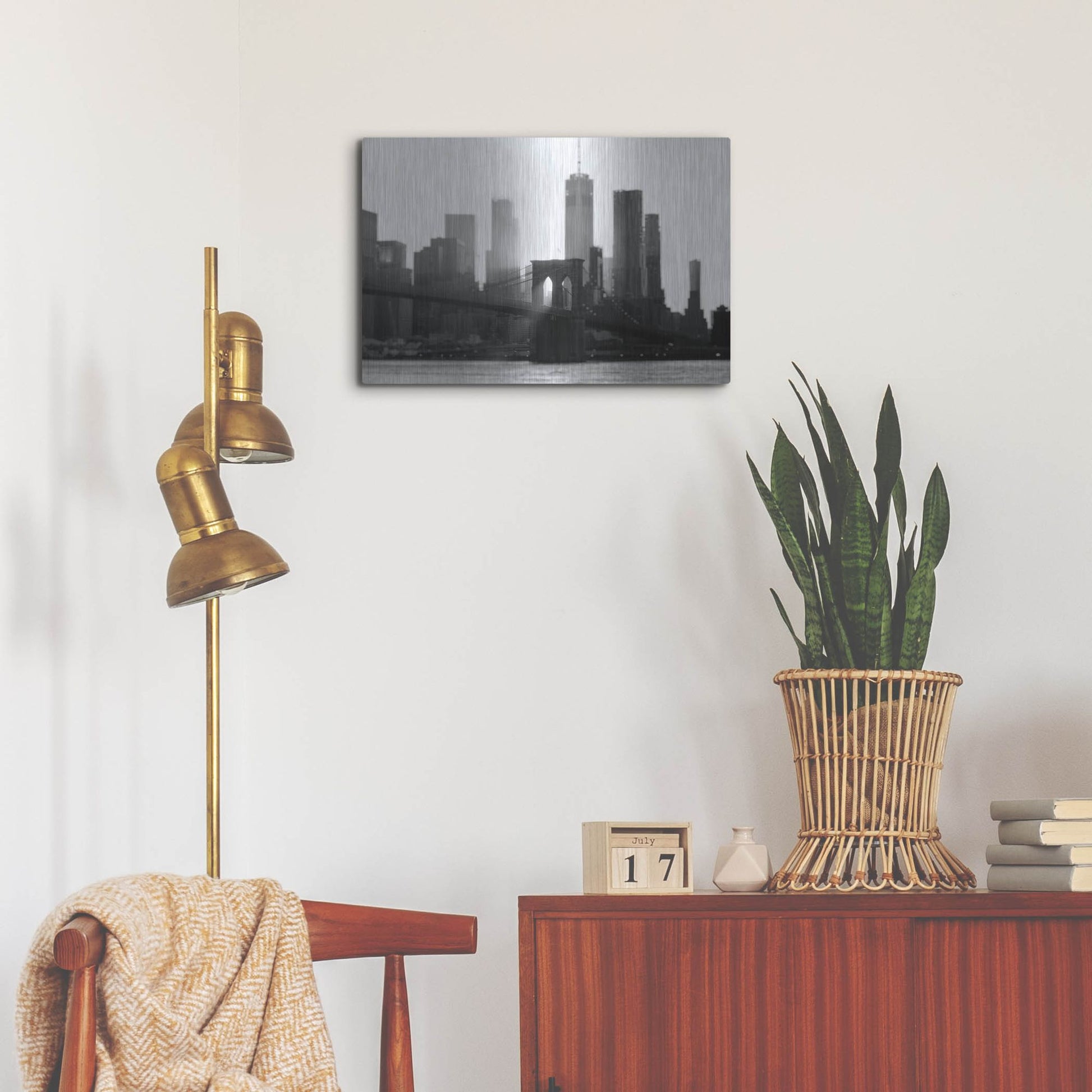 Luxe Metal Art 'New York 1' by Carina Okula, Metal Wall Art,24x16