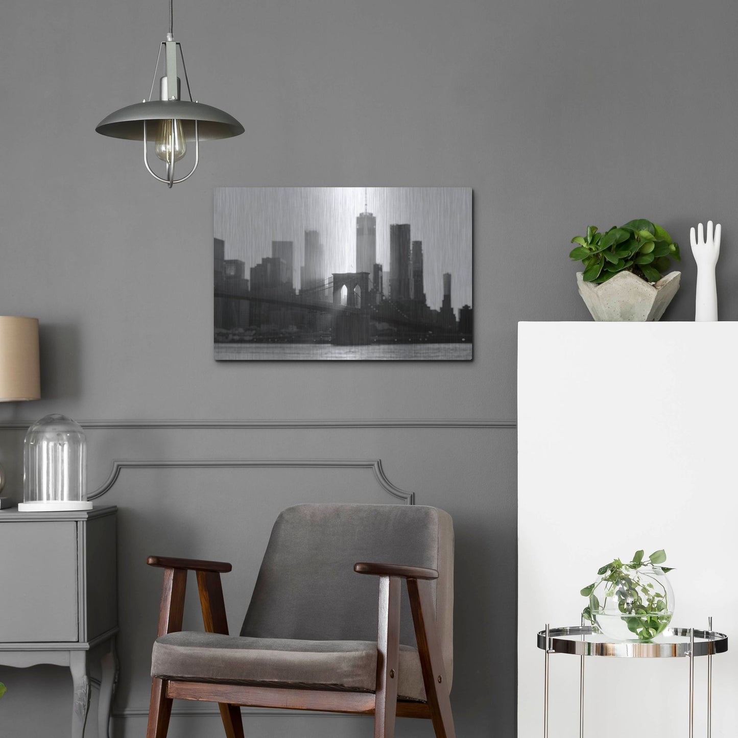 Luxe Metal Art 'New York 1' by Carina Okula, Metal Wall Art,24x16