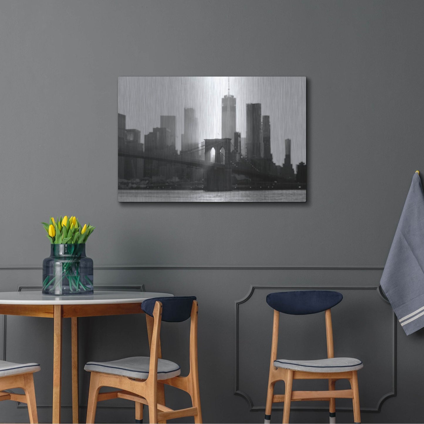 Luxe Metal Art 'New York 1' by Carina Okula, Metal Wall Art,36x24