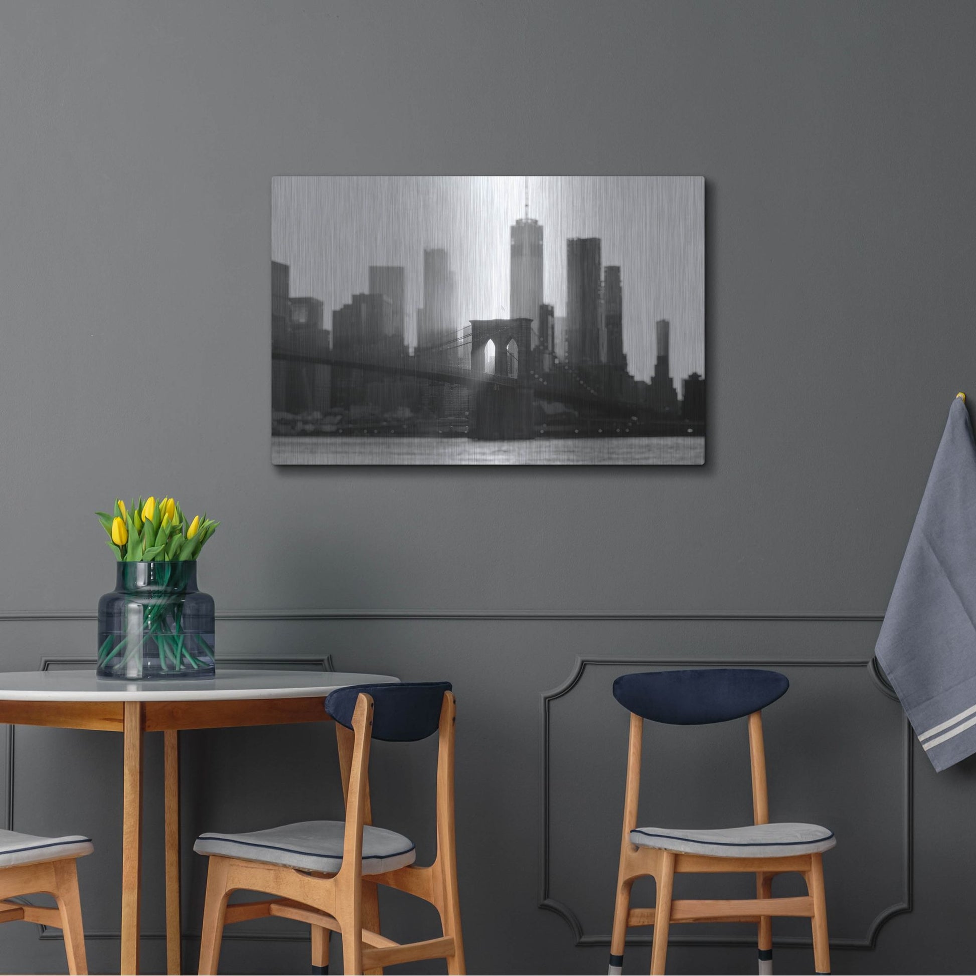 Luxe Metal Art 'New York 1' by Carina Okula, Metal Wall Art,36x24