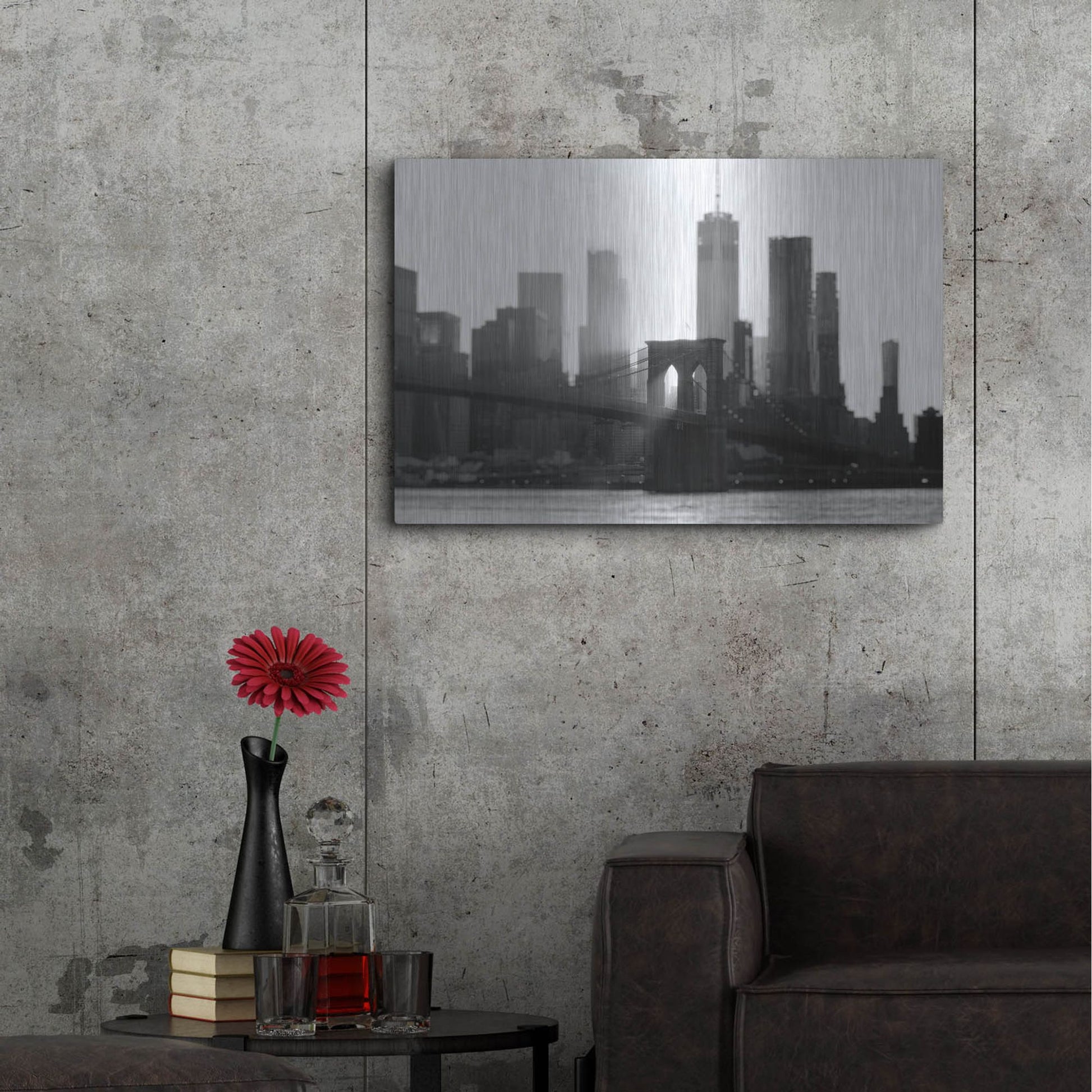 Luxe Metal Art 'New York 1' by Carina Okula, Metal Wall Art,36x24