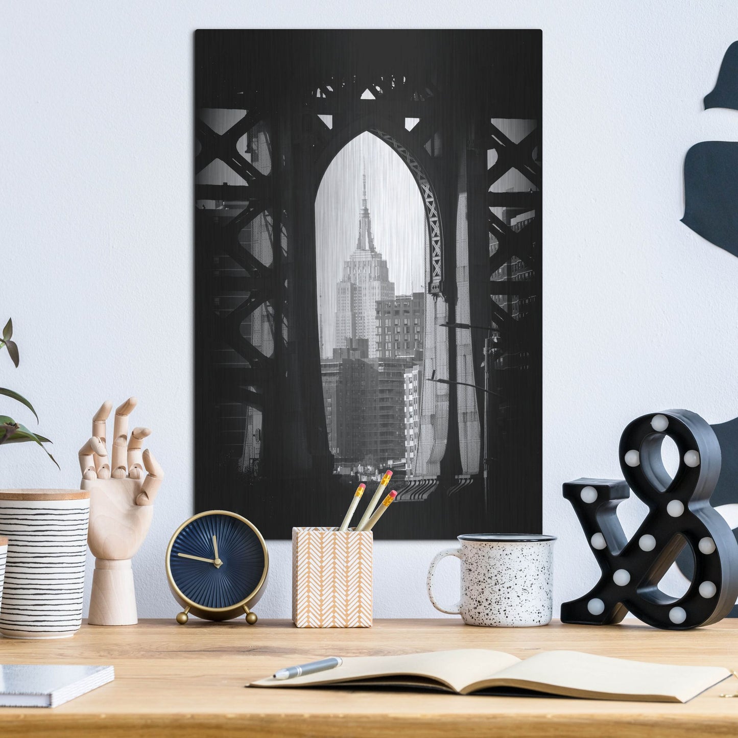 Luxe Metal Art 'New York 2' by Carina Okula, Metal Wall Art,12x16