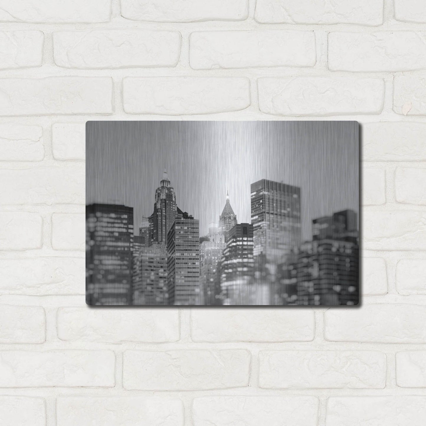 Luxe Metal Art 'New York 3' by Carina Okula, Metal Wall Art,16x12