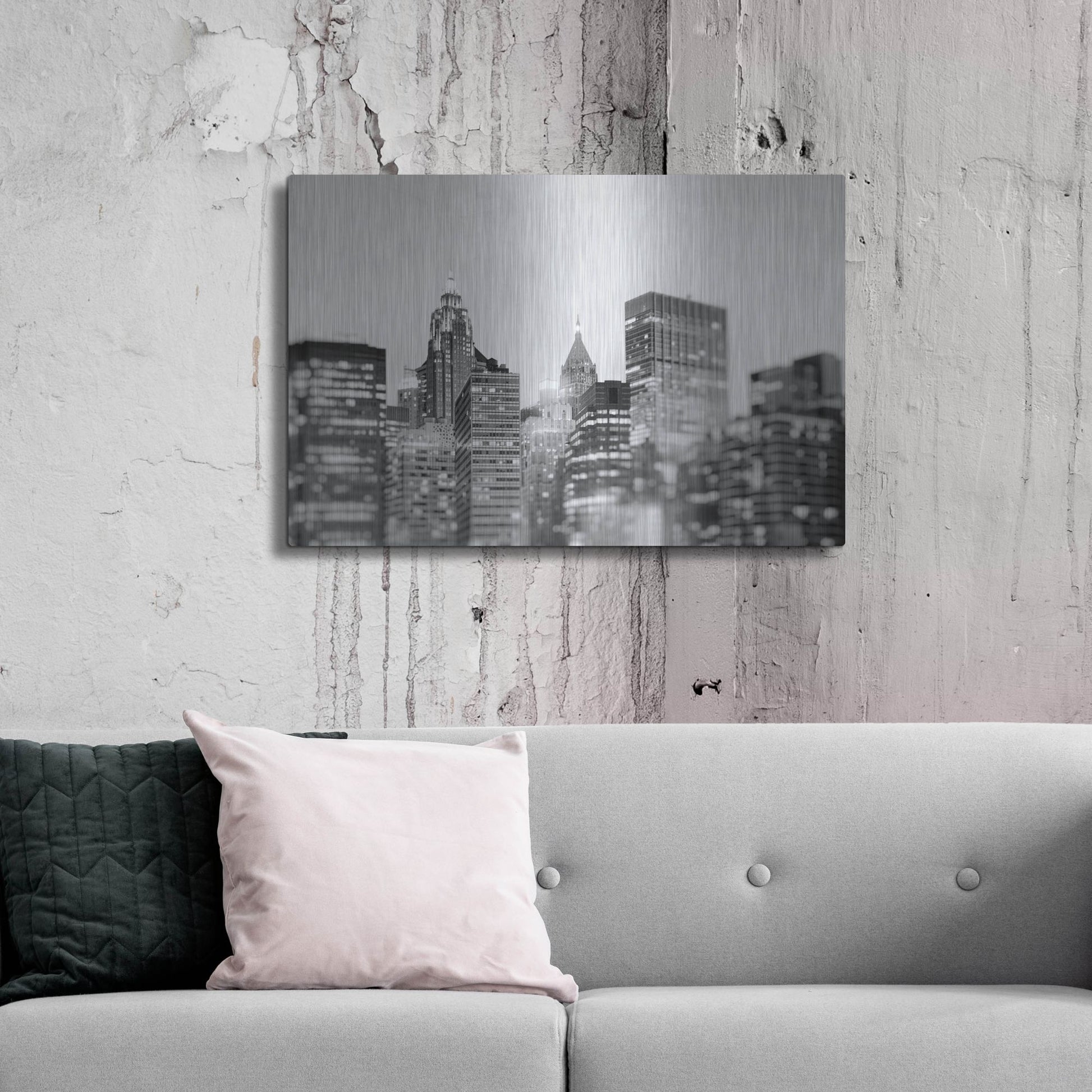 Luxe Metal Art 'New York 3' by Carina Okula, Metal Wall Art,36x24