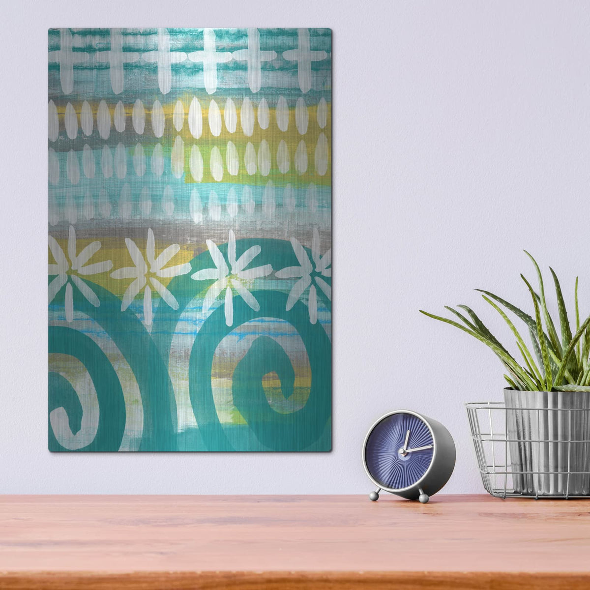 'Fiesta II' by Linda Woods – Metal Wall Art, 12x16 room view