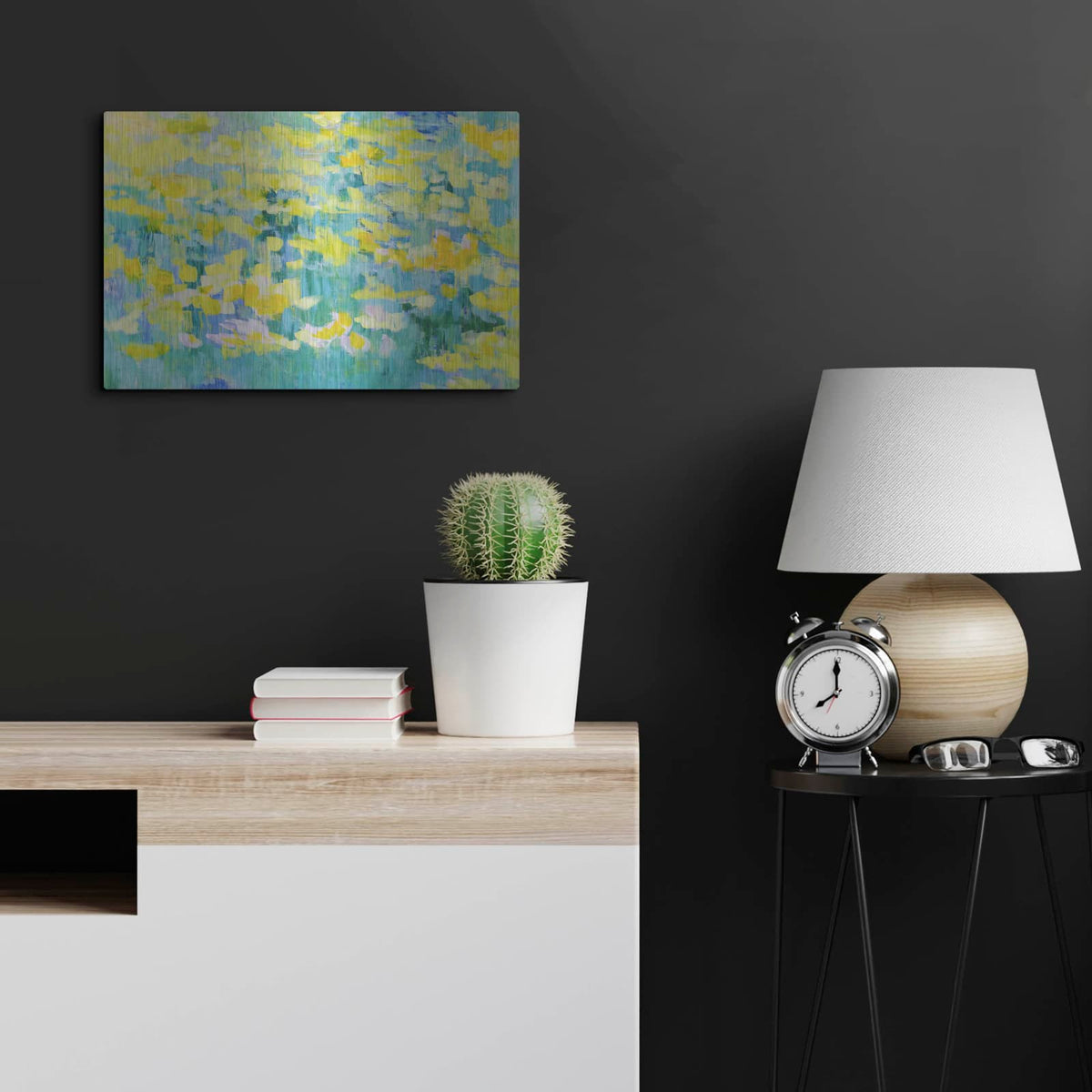 'And They Were All Yellow' by Cassandra Gillens – Metal Wall Art, 24x16 room view