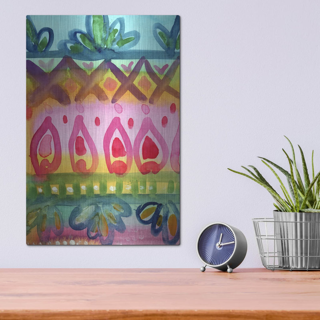 'Fiesta Iv' by Linda Woods – Metal Wall Art, 12x16 room view