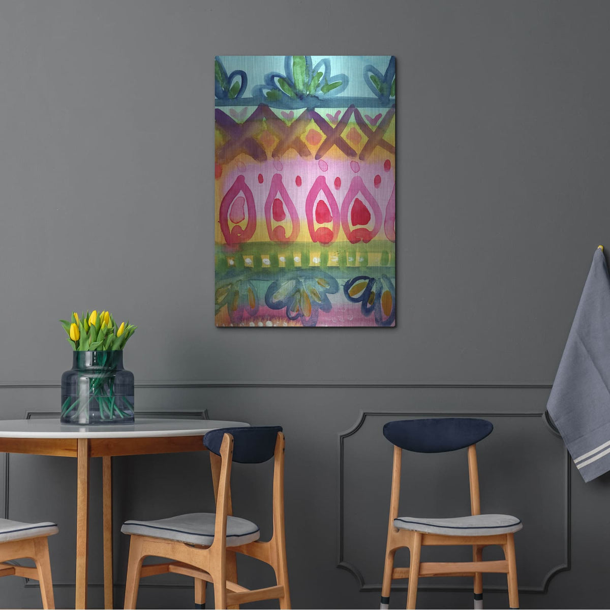 'Fiesta Iv' by Linda Woods – Metal Wall Art, 24x36 room view